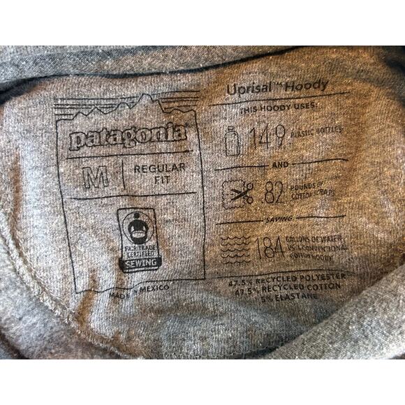 Patagonia Mens Fitz Roy Bear Midweight Uprisal Hoodie Premium Fly Gray SZ Medium - Picture 10 of 13